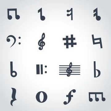 Vector black notes icon set Illustrazione stock