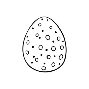 Vector black outline easter egg. Holiday illustration in hand drawn doodle st Illustrazione stock