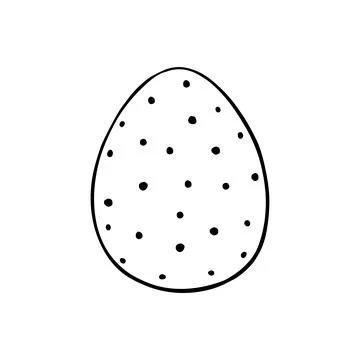 Vector black outline easter egg. Holiday illustration in hand drawn doodle st Illustrazione stock