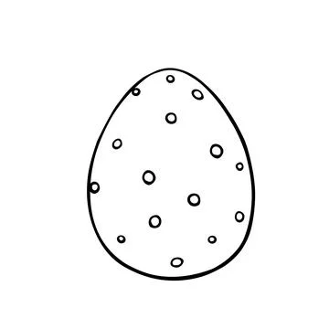 Vector black outline easter egg. Holiday illustration in hand drawn doodle st Stock Illustration
