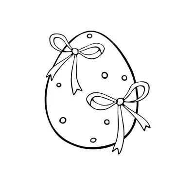 Vector black outline easter egg. Holiday illustration in hand drawn doodle st Illustrazione stock