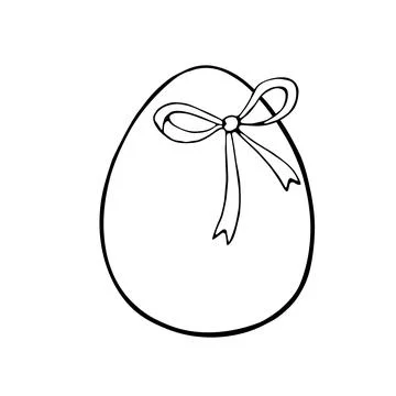 Vector black outline easter egg. Holiday illustration in hand drawn doodle st Stock Illustration