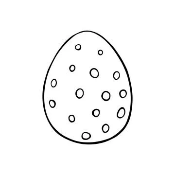 Vector black outline easter egg. Holiday illustration in hand drawn doodle st Stock Illustration