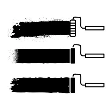 Vector black paint, brush stroke, brush, line or texture.  Stock Illustration