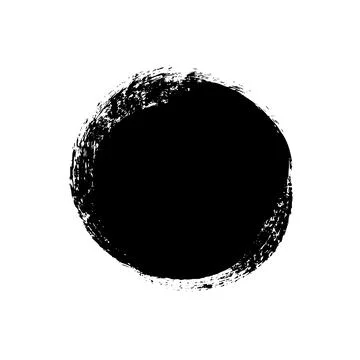 Vector black paint circle isolated on white Stock Illustration