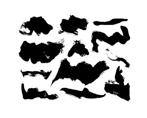 Vector black paint, hand drawn ink brush strokes. Stock Illustration