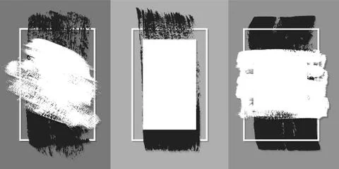 Vector black paint, ink brush stroke, brush, line or texture. Texture artisti Stock Illustration