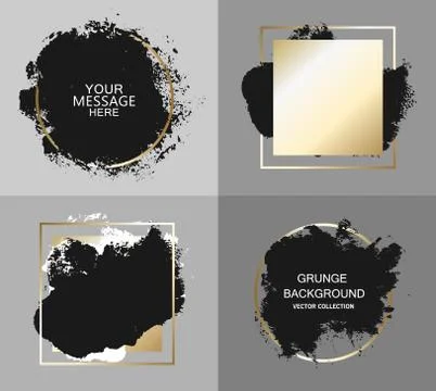 Vector black paint, ink brush stroke, brush, line or texture. Texture artistic Stock Illustration