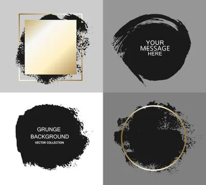 Vector black paint, ink brush stroke, brush, line or texture. Texture artistic Stock Illustration