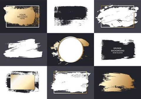 Vector black paint, ink brush stroke, brush, line or texture. Texture artistic Stock Illustration