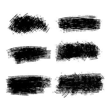 Vector black paint, ink brush stroke, brush, line or texture. Dirty artistic Stock Illustration