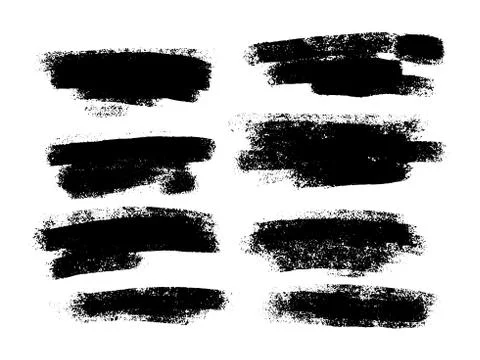 Vector black paint, ink brush stroke, brush, line or texture. Dirty artistic Stock Illustration