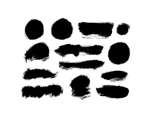 Vector black paint, ink brush strokes collection. Stock Illustration