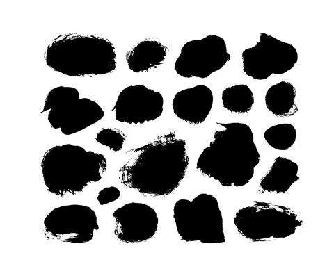 Vector black paint, ink brush strokes collection. Stock Illustration