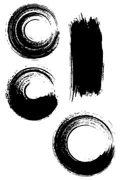Vector black paint, ink brush stroke or shape. Dirty grunge design element,.. Stock Illustration