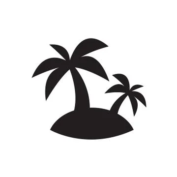 Vector black palm icon Stock Illustration
