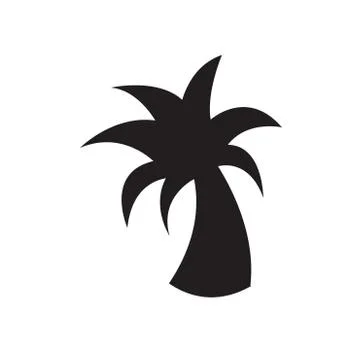 Vector black palm icon on white background Stock Illustration