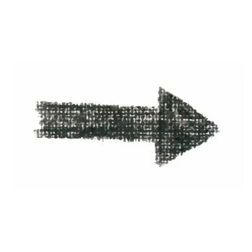 Vector black pencil arrow shape on white background. Hand drawn black arrow. Stock Illustration