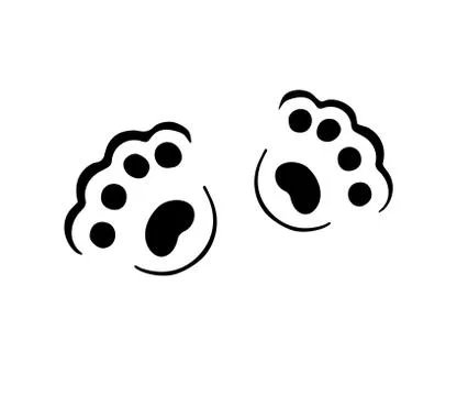 Vector black pets animals footsteps icon foot print. Illustrazione stock