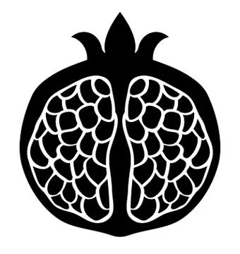 Vector black pomegranate. Stock Illustration