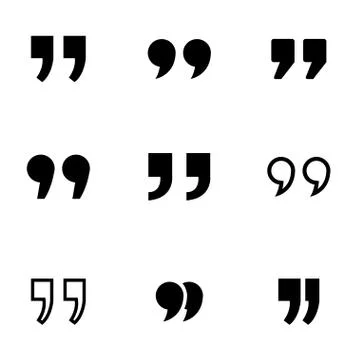 Vector black quote icon set Stock Illustration