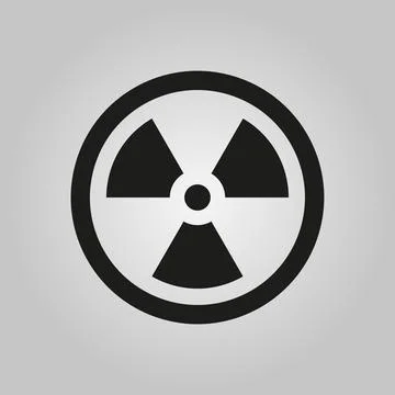 Vector black radiation icon on gray background Stock Illustration