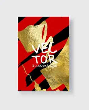 Vector Black Red and Gold Design Templates for Brochures. Stock Illustration
