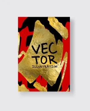 Vector Black Red and Gold Design Templates for Brochures. Stock Illustration