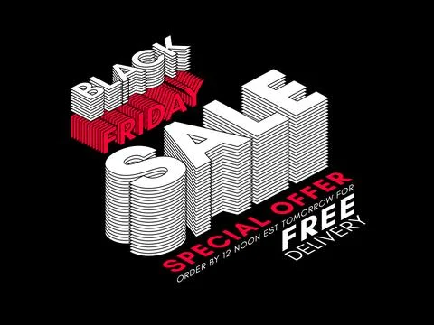 Vector black, red and white 3D effect sale typography design on a black Stock Illustration