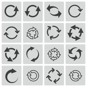 Vector Black Refresh Icons Set Illustrazione stock