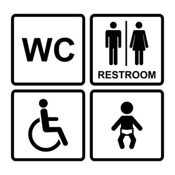 Vector  black restroom icons Stock Illustration