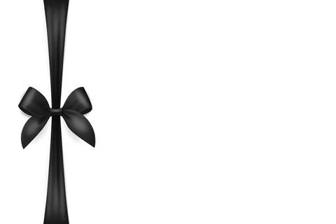 Vector Black Ribbon with Bow for Gift Decoration and Packaging Design. Black  Stock Illustration