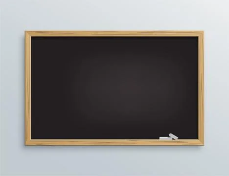 Vector black school chalkboard with chalk pieces. Stock Illustration