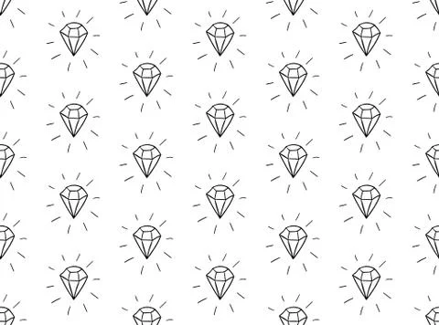 Vector Black Seamless Pattern with Diamonds Illustrazione stock