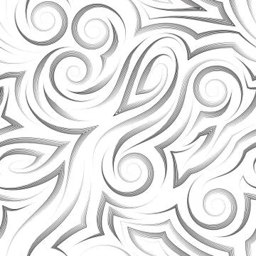 Vector black seamless pattern drawn with a pen or liner for decoration isolated Illustrazione stock