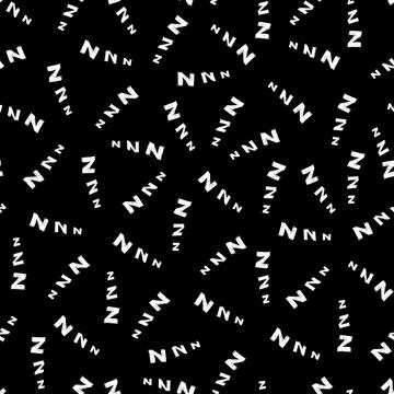 Vector black seamless pattern with scattered cartoon letters z. Suitable for  Stock Illustration