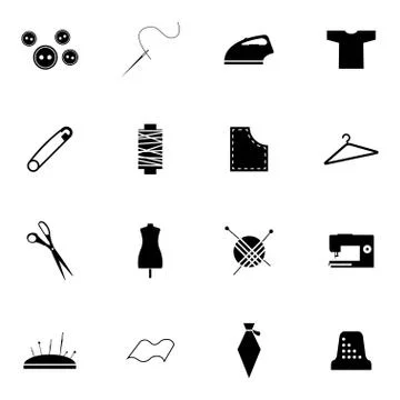 Vector black  sewing icons set イラスト素材