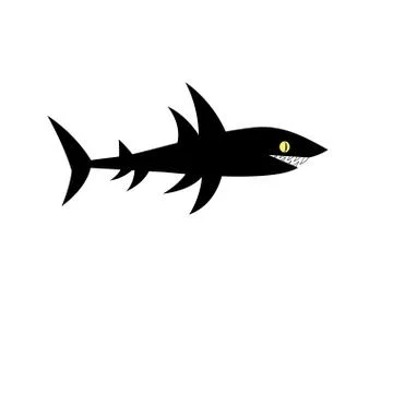 Vector black shark Stock Illustration