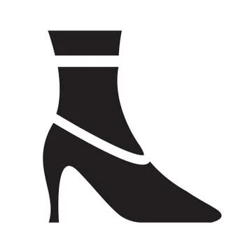Vector black shiny shoe Stock Illustration