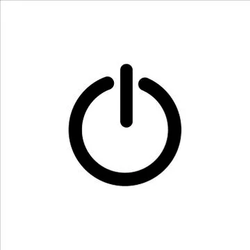 Vector black shut down icon.Start icon. Power icon. Stock Illustration