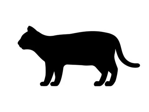 Vector black silhouette of a cat Stock Illustration