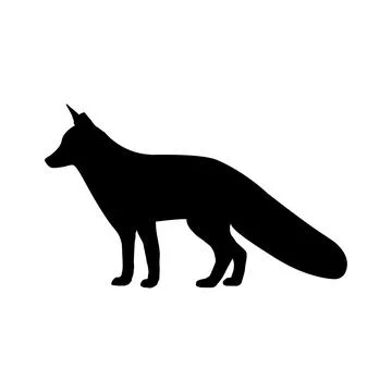 Vector black silhouette of a fox Stock Illustration
