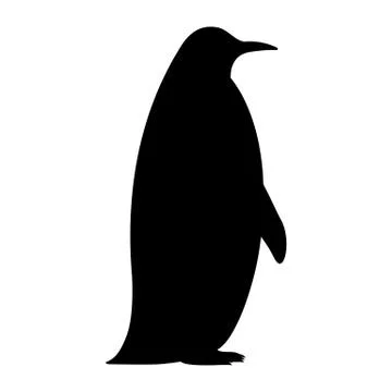 Vector black silhouette of a penguin Stock Illustration