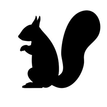 Vector black silhouette of a squirrel Stock Illustration