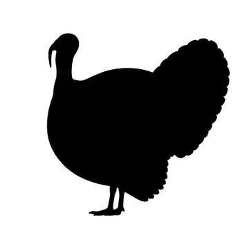 Vector black silhouette of a turkey Illustrazione stock