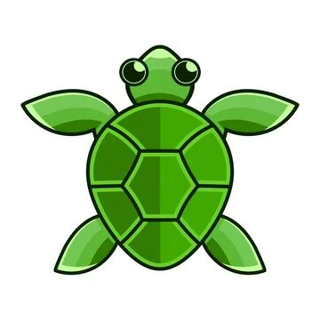 Vector black silhouette of a turtle isolated on background. 스톡 일러스트