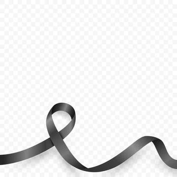 Vector Black Silk Ribbon. Universal Mourning, Remembrance, Melanoma Awareness イラスト素材