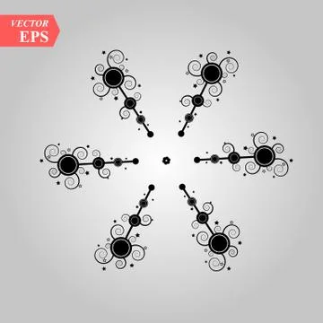 Vector black snowflake icon. Snow flake simple icons isolated on white backgr Illustrazione stock