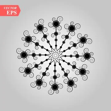 Vector black snowflake icon. Snow flake simple icons isolated on white backgr Stock Illustration