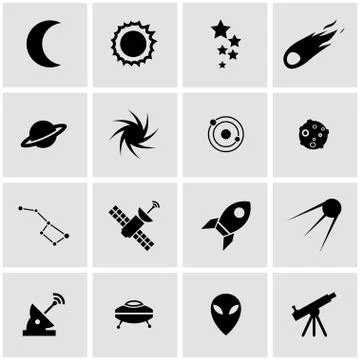 Vector black space icon set イラスト素材